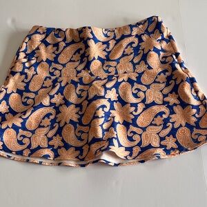 Polo Golf Paisley Print Mini Skirt - Blue and Orange